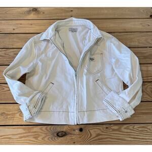 NWT $59.95 PacSun Full Zip Denim Jacket Size XS Women’s White